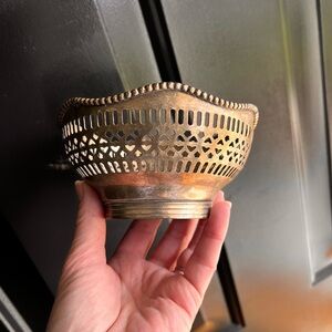 Vintage Silver Plate bowl Scalloped Edge